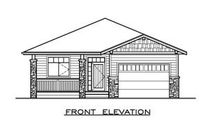 Exterior - Front Elevation 3 for Craftsman House Plan #1100-7 - 2 bed, 2 bath