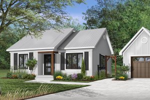 Cottage Exterior - Front Elevation Plan #23-116