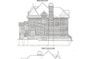 Exterior - Rear Elevation for European House Plan #25-276 - 4 bed, 4 bath