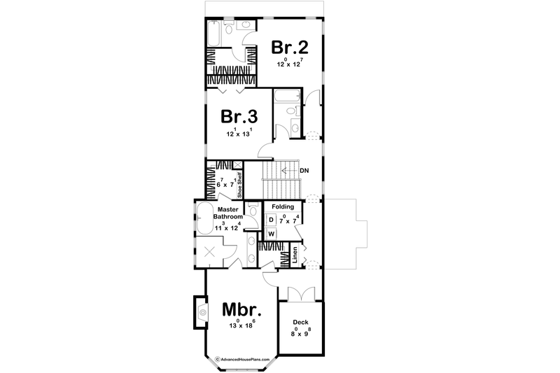 Home Plan - Floor Plan - Upper Floor for European House Plan #455-588 - 3 bed, 3.5 bath