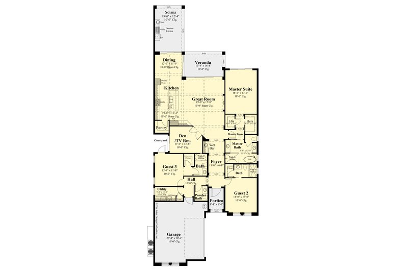 Architectural House Design - Floor Plan - Main Floor for Modern House Plan #930-524 - 3 bed, 3.5 bath