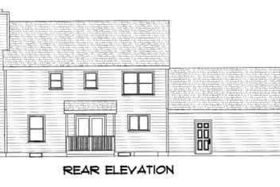 Exterior - Rear Elevation for Colonial House Plan #75-101 - 3 bed, 2.5 bath