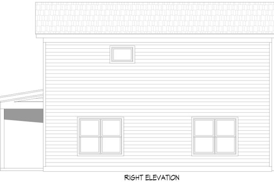 Exterior - Other Elevation 1 for Southern House Plan #932-1000 - 2 bed, 1.5 bath