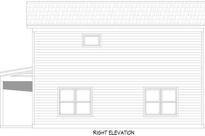 Home Plan - Exterior - Other Elevation 1 for Southern House Plan #932-1000 - 2 bed, 1.5 bath