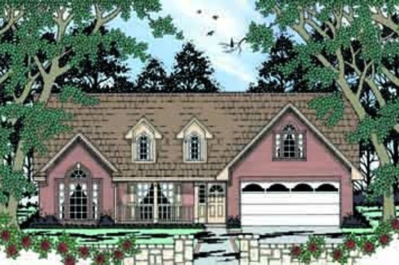 Exterior - Front Elevation for Traditional House Plan #42-290 - 3 bed, 2 bath