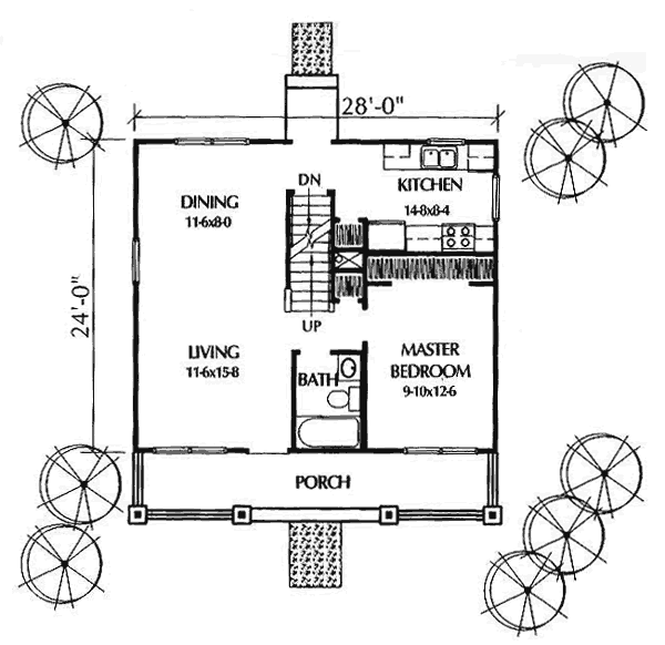 Cottage Floor Plan - Main Floor Plan #50-219