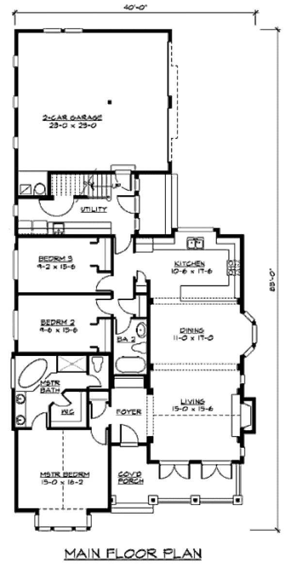 Craftsman Floor Plan - Main Floor Plan #132-113