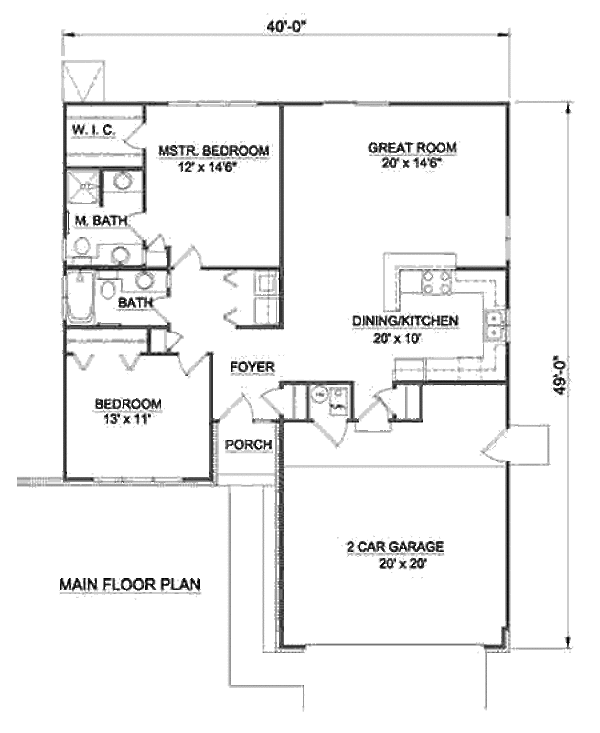 Ranch Floor Plan - Main Floor Plan #116-177