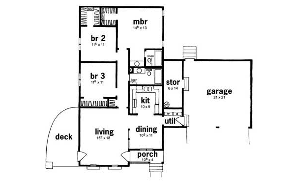 Home Plan - Traditional Floor Plan - Main Floor Plan #36-105