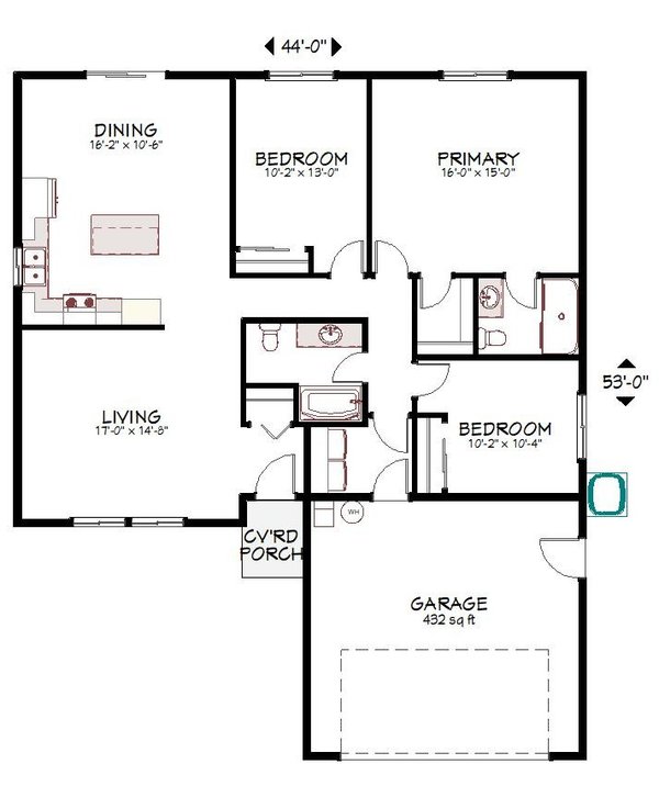 Architectural House Design - Ranch Floor Plan - Main Floor Plan #943-59