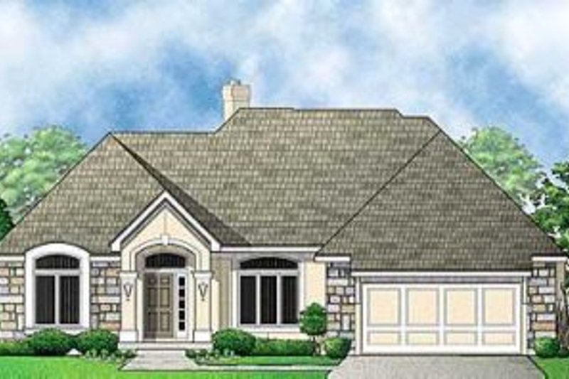 European Style House Plan - 5 Beds 4 Baths 3431 Sq/Ft Plan #67-252 Exterior