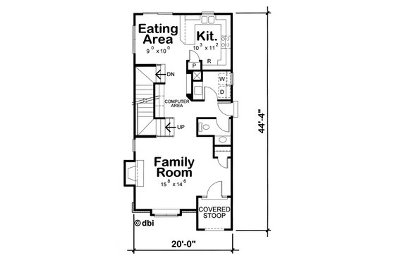 Floor Plan - Main Floor for European House Plan #20-1754 - 3 bed, 3 bath