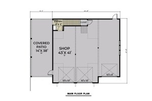 Floor Plan - Main Floor for Farmhouse House Plan #1070-198 - 1 bed, 1 bath