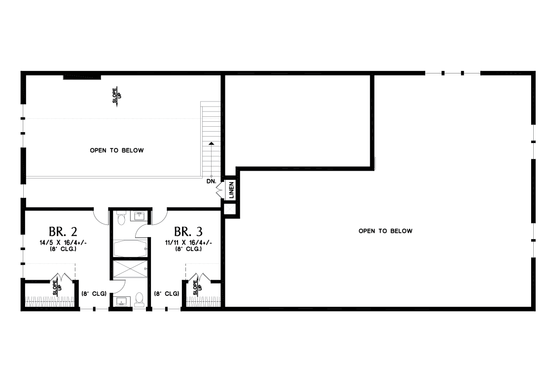 Floor Plan - Upper Floor for Barndominium House Plan #48-1131 - 3 bed, 3.5 bath