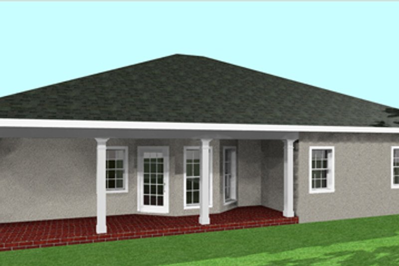 Architectural House Design - Exterior - Rear Elevation for Southern House Plan #44-133 - 3 bed, 2 bath