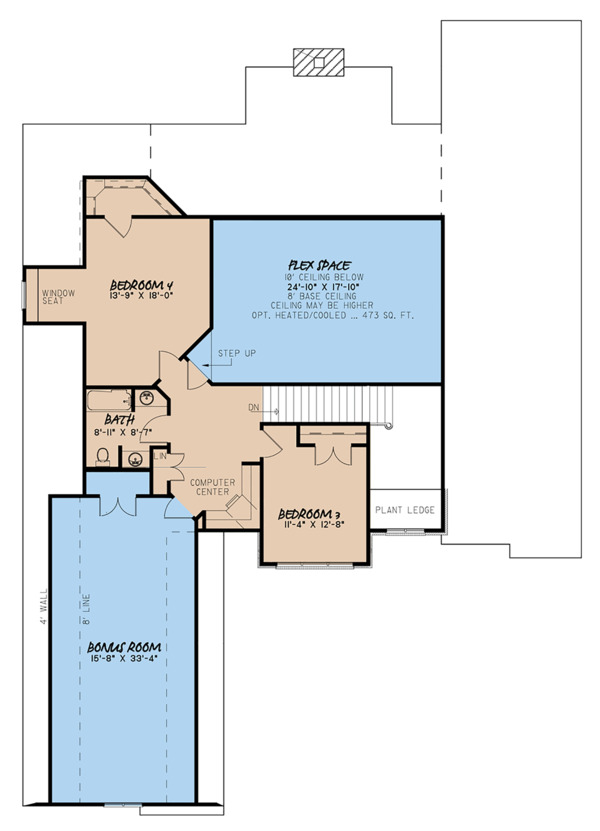 Architectural House Design - European Floor Plan - Upper Floor Plan #923-31