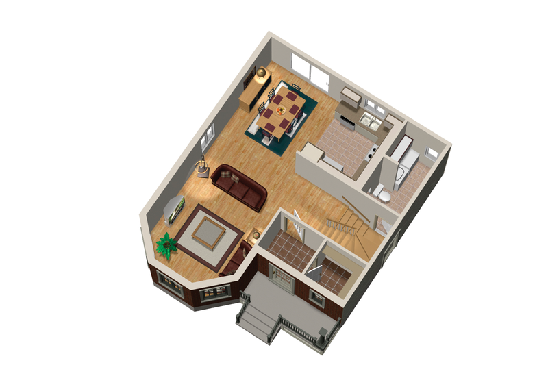 Home Plan - Floor Plan - Main Floor 1 for Victorian House Plan #25-4673 - 3 bed, 1 bath