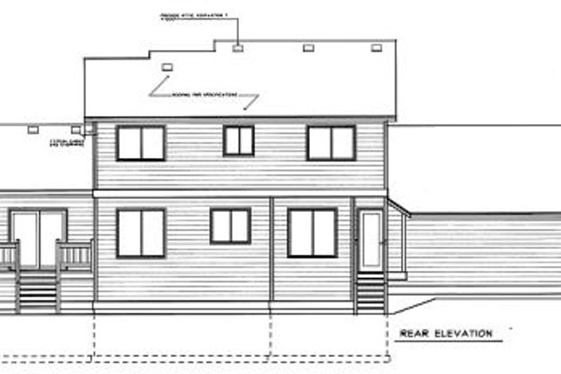 Home Plan - Exterior - Rear Elevation for Traditional House Plan #94-217 - 3 bed, 2.5 bath