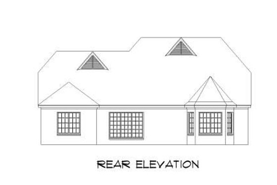 Exterior - Rear Elevation for Traditional House Plan #424-47 - 4 bed, 3 bath