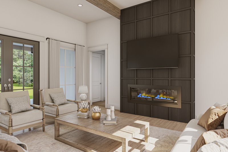 Architectural House Design - Interior - Family Room 1 for Farmhouse House Plan #430-415 - 4 bed, 3.5 bath