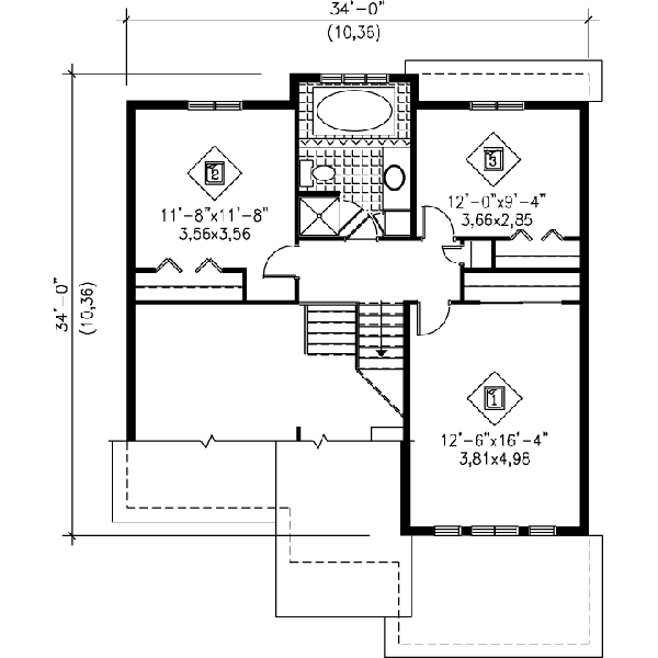 Modern Floor Plan - Upper Floor Plan #25-3041