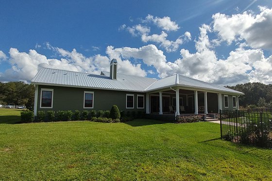 Exterior - Rear Elevation for Ranch House Plan #1058-173 - 3 bed, 3 bath