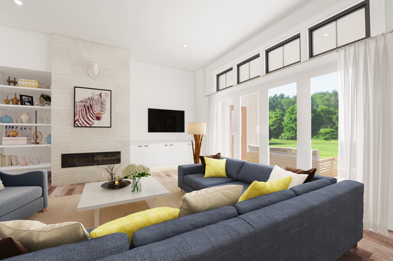 Interior - Family Room 1 for Farmhouse House Plan #48-981 - 3 bed, 2.5 bath