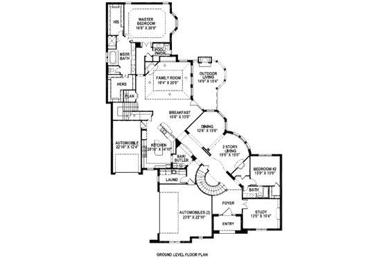 Floor Plan - Main Floor for European House Plan #141-228 - 5 bed, 5.5 bath