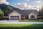 Ranch Style House Plan - 2 Beds 2 Baths 1180 Sq/Ft Plan #112-267 Exterior 