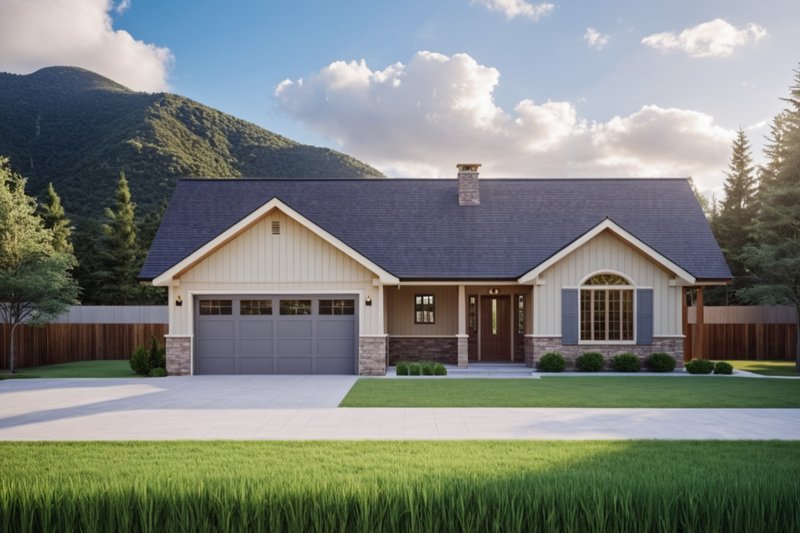 Ranch Style House Plan - 2 Beds 2 Baths 1180 Sq/Ft Plan #112-267 Exterior