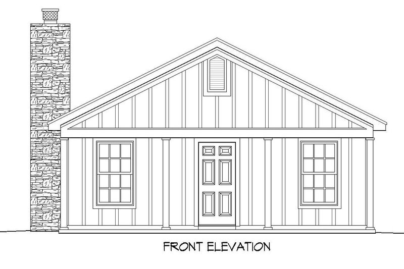 Architectural House Design - Exterior - Front Elevation 4 for Country House Plan #932-199 - 2 bed, 1 bath