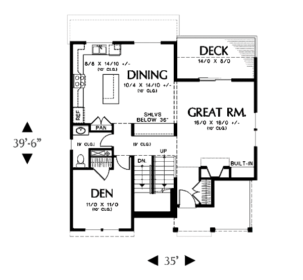 Architectural House Design - Traditional Floor Plan - Main Floor Plan #48-513