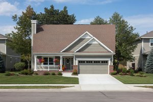 Exterior - Front Elevation for Farmhouse House Plan #20-1224 - 4 bed, 3 bath