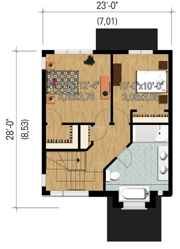 Contemporary Floor Plan - Upper Floor Plan #25-4434