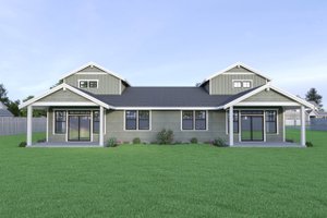 Exterior - Rear Elevation for Craftsman House Plan #1070-95 - 6 bed, 2.5 bath
