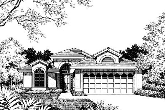 Exterior - Front Elevation for European House Plan #417-135 - 3 bed, 2 bath