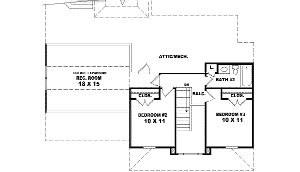 Country Floor Plan - Upper Floor Plan #81-467