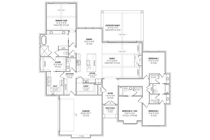 House Design - Floor Plan - Main Floor for European House Plan #1096-54 - 4 bed, 3.5 bath