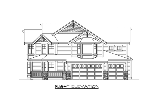 Exterior - Other Elevation 3 for Craftsman House Plan #132-145 - 3 bed, 2.5 bath