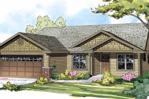 Ranch Exterior - Front Elevation Plan #124-855