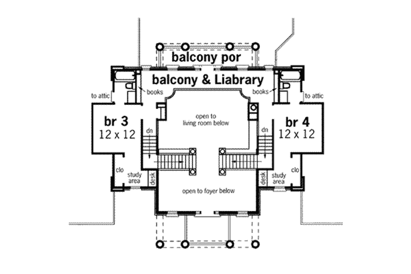 Home Plan - Floor Plan - Upper Floor for Southern House Plan #45-176 - 4 bed, 5 bath