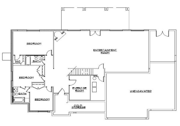 House Plan Design - European Floor Plan - Lower Floor Plan #5-279