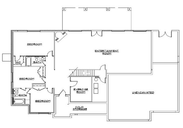 Home Plan - European Floor Plan - Lower Floor Plan #5-279