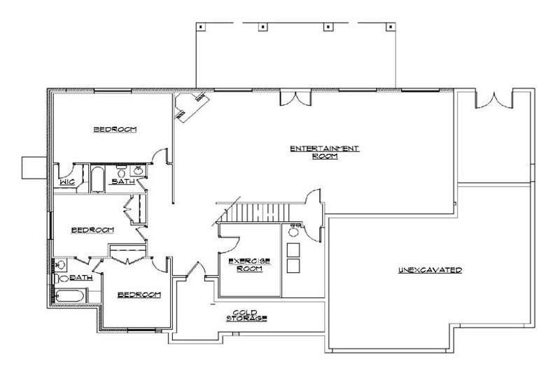 Home Plan - Floor Plan - Lower Floor for European House Plan #5-279 - 5 bed, 4.5 bath