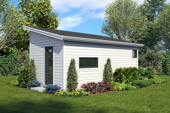 Exterior - Rear Elevation for Contemporary House Plan #48-1025, 1 bath