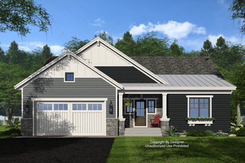 House Blueprint - Craftsman Exterior - Front Elevation Plan #51-1394