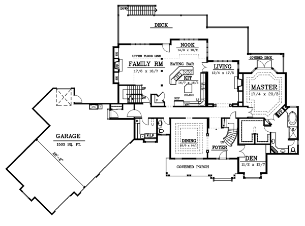 Traditional Floor Plan - Main Floor Plan #100-205