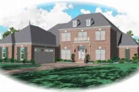 Exterior - Front Elevation for European House Plan #81-1150 - 3 bed, 3 bath