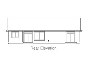 Exterior - Rear Elevation for Craftsman House Plan #53-461 - 3 bed, 2 bath