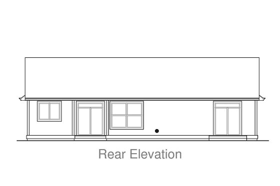 Exterior - Rear Elevation for Craftsman House Plan #53-461 - 3 bed, 2 bath